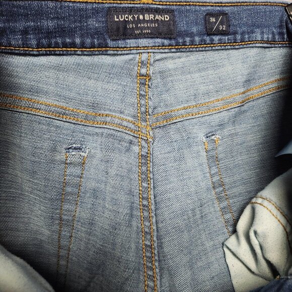 Lucky Brand 121 Slim Straight Jeans Mens 34x32 Blue Denim Stretch Classic Casual - Picture 14 of 16